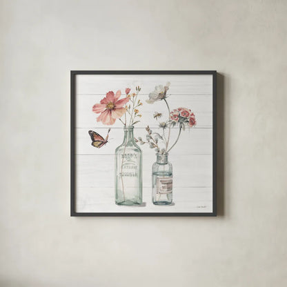 A Country Weekend X Shiplap by Lisa Audit. Shown in a sleek black glass frame for a contemporary gallery look. Available as an archival giclee rolled canvas, fine art paper, or poster print. SKU 45686a.
