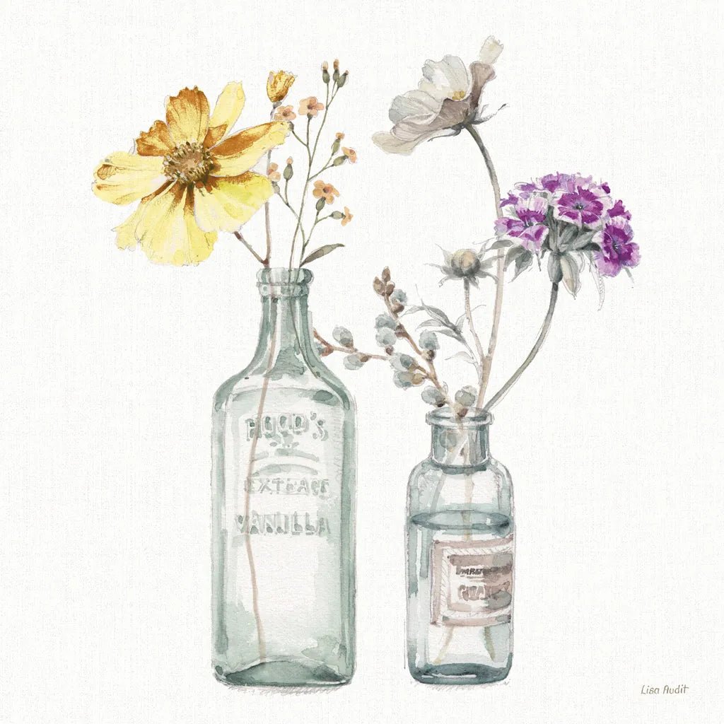 A Country Weekend X v2 Yellow Purple by Lisa Audit. SKU 42695a. Archival Giclee Fine art print for wall decor.