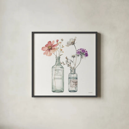 A Country Weekend X v2 with Purple by Lisa Audit. Shown in a sleek black glass frame for a contemporary gallery look. Available as an archival giclee rolled canvas, fine art paper, or poster print. SKU 42696a.