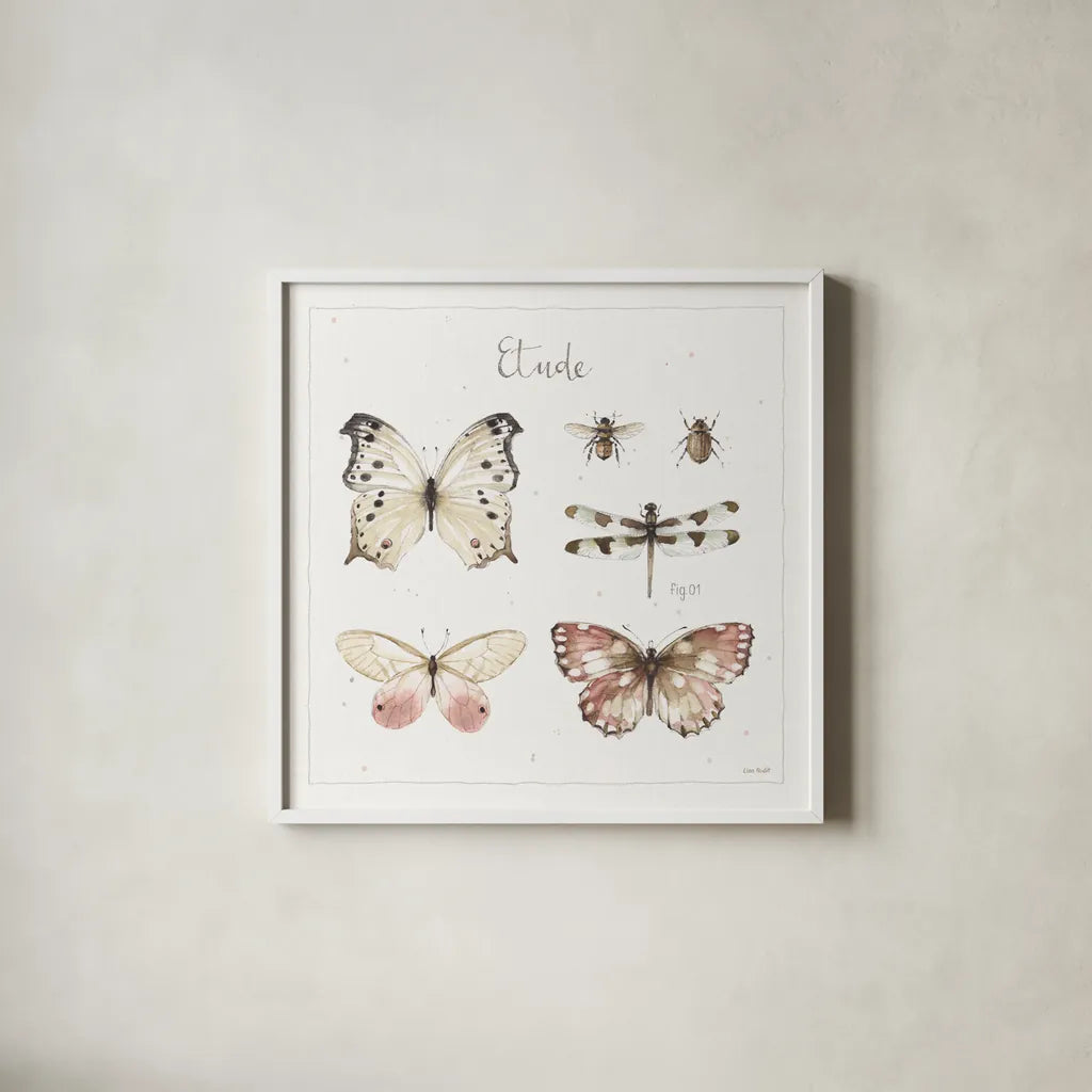 A Country Weekend XI by Lisa Audit. Shown in a crisp white glass frame for a clean and minimalist style. Available as an archival giclee rolled canvas, fine art paper, or poster print. SKU 32726a.