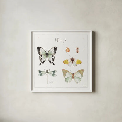 A Country Weekend XII Bright by Lisa Audit. Shown in a crisp white glass frame for a clean and minimalist style. Available as an archival giclee rolled canvas, fine art paper, or poster print. SKU 42904a.