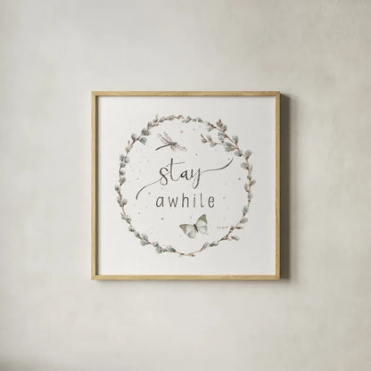 A Country Weekend XIX by Lisa Audit. Shown in a natural wood glass frame for a timeless modern aesthetic. Available as an archival giclee rolled canvas, fine art paper, or poster print. SKU 32734a.