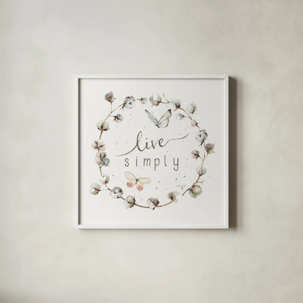 A Country Weekend XVIII by Lisa Audit. Shown in a crisp white glass frame for a clean and minimalist style. Available as an archival giclee rolled canvas, fine art paper, or poster print. SKU 32733a.