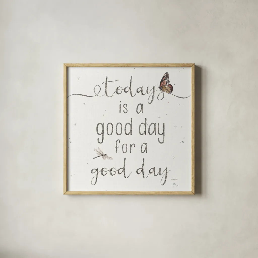 A Country Weekend XXIII Sq by Lisa Audit. Shown in a natural wood glass frame for a timeless modern aesthetic. Available as an archival giclee rolled canvas, fine art paper, or poster print. SKU 42954a.