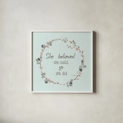 A Country Weekend XXVI v2 Turquoise by Lisa Audit. Shown in a crisp white glass frame for a clean and minimalist style. Available as an archival giclee rolled canvas, fine art paper, or poster print. SKU 54215a.