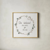 A Country Weekend XXVI v2 White by Lisa Audit. Shown in a natural wood glass frame for a timeless modern aesthetic. Available as an archival giclee rolled canvas, fine art paper, or poster print. SKU 54216a.
