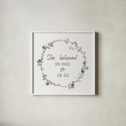 A Country Weekend XXVI v2 White by Lisa Audit. Shown in a crisp white glass frame for a clean and minimalist style. Available as an archival giclee rolled canvas, fine art paper, or poster print. SKU 54216a.