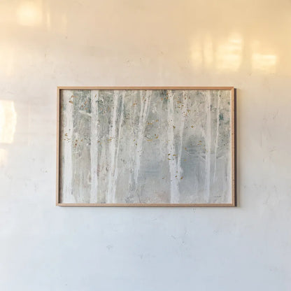 A Woodland Walk I by Lisa Audit. shown as a paper print in a natural frame. Available as a archival giclee rolled canvas, fine art paper, or poster print. SKU 32665i.