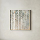 A Woodland Walk II by Lisa Audit. Shown in a natural wood glass frame for a timeless modern aesthetic. Available as an archival giclee rolled canvas, fine art paper, or poster print. SKU 32666a.