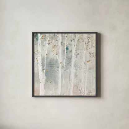 A Woodland Walk III by Lisa Audit. Shown in a sleek black glass frame for a contemporary gallery look. Available as an archival giclee rolled canvas, fine art paper, or poster print. SKU 32667a.