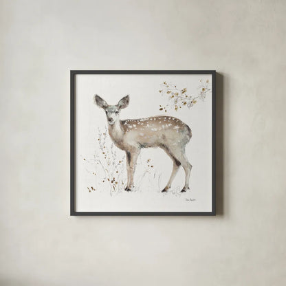 A Woodland Walk IX by Lisa Audit. Shown in a sleek black glass frame for a contemporary gallery look. Available as an archival giclee rolled canvas, fine art paper, or poster print. SKU 32673a.