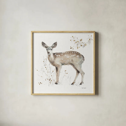 A Woodland Walk IX by Lisa Audit. Shown in a natural wood glass frame for a timeless modern aesthetic. Available as an archival giclee rolled canvas, fine art paper, or poster print. SKU 32673a.
