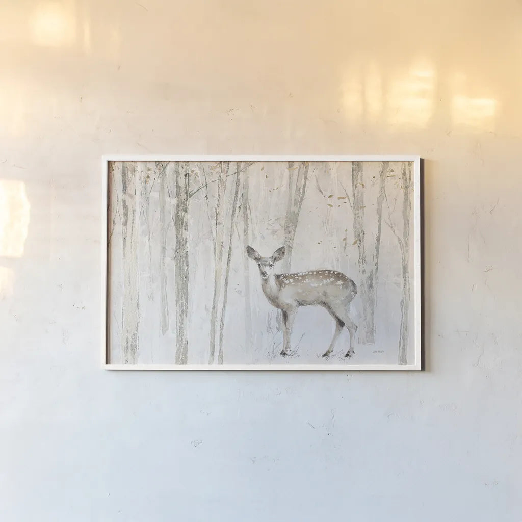 A Woodland Walk VII by Lisa Audit. shown as a paper print in a white frame. Available as a archival giclee rolled canvas, fine art paper, or poster print. SKU 32671i.