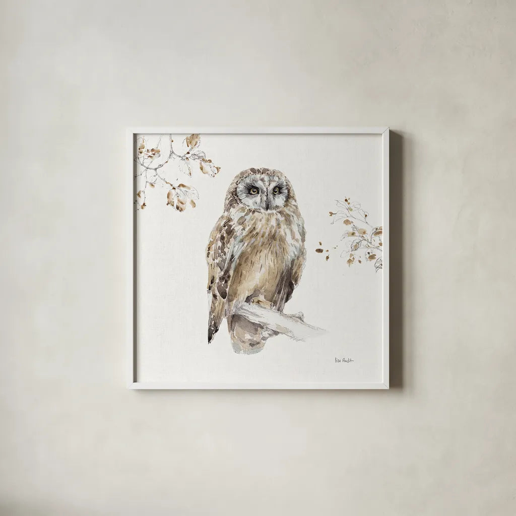 A Woodland Walk VIII by Lisa Audit. Shown in a crisp white glass frame for a clean and minimalist style. Available as an archival giclee rolled canvas, fine art paper, or poster print. SKU 32672a.