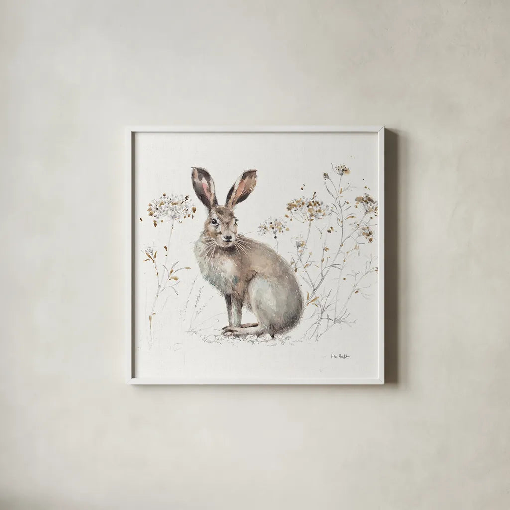 A Woodland Walk XIII by Lisa Audit. Shown in a crisp white glass frame for a clean and minimalist style. Available as an archival giclee rolled canvas, fine art paper, or poster print. SKU 32677a.