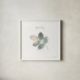 A Woodland Walk XVIII by Lisa Audit. Shown in a crisp white glass frame for a clean and minimalist style. Available as an archival giclee rolled canvas, fine art paper, or poster print. SKU 33127a.