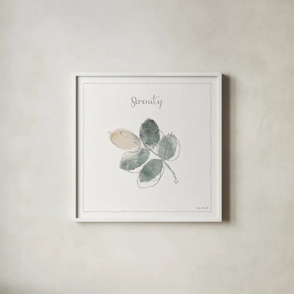 A Woodland Walk XVIII by Lisa Audit. Shown in a crisp white glass frame for a clean and minimalist style. Available as an archival giclee rolled canvas, fine art paper, or poster print. SKU 33127a.