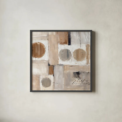 Abstract Balance V by Lisa Audit. Shown in a sleek black glass frame for a contemporary gallery look. Available as an archival giclee rolled canvas, fine art paper, or poster print. SKU 14265a.