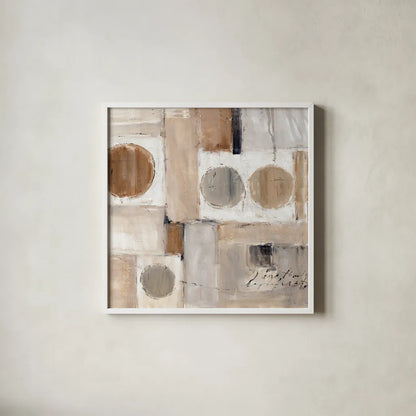 Abstract Balance V by Lisa Audit. Shown in a crisp white glass frame for a clean and minimalist style. Available as an archival giclee rolled canvas, fine art paper, or poster print. SKU 14265a.
