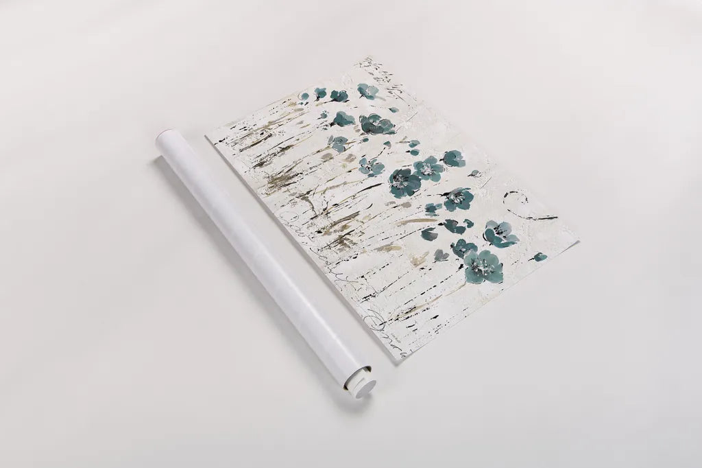 Abstract Balance VI Blue by Lisa Audit. shown as a rolled paper print. Available as archival giclee rolled canvas, fine art paper, or poster print. SKU 14583i.