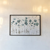 Abstract Balance VI Blue by Lisa Audit. shown as a paper print in a black flame. Available as a archival giclee rolled canvas, fine art paper, or poster print. SKU 14583i.