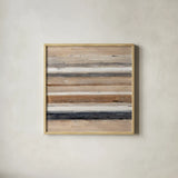 Abstract Balance VII by Lisa Audit. Shown in a natural wood glass frame for a timeless modern aesthetic. Available as an archival giclee rolled canvas, fine art paper, or poster print. SKU 14131a.