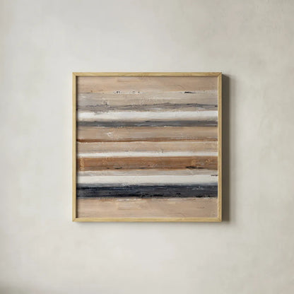 Abstract Balance VII by Lisa Audit. Shown in a natural wood glass frame for a timeless modern aesthetic. Available as an archival giclee rolled canvas, fine art paper, or poster print. SKU 14131a.