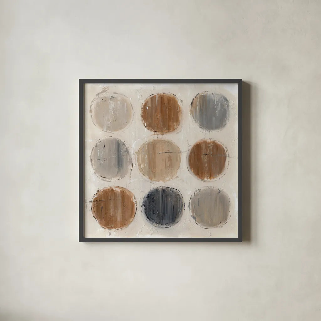 Abstract Balance VIII by Lisa Audit. Shown in a sleek black glass frame for a contemporary gallery look. Available as an archival giclee rolled canvas, fine art paper, or poster print. SKU 14132a.