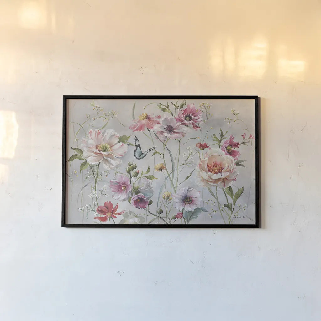 Antique Garden I by Lisa Audit. shown as a paper print in a black flame. Available as a archival giclee rolled canvas, fine art paper, or poster print. SKU 35187i.