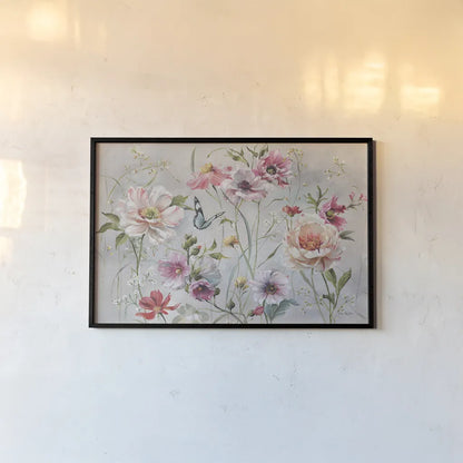 Antique Garden I by Lisa Audit. shown as a paper print in a black flame. Available as a archival giclee rolled canvas, fine art paper, or poster print. SKU 35187i.
