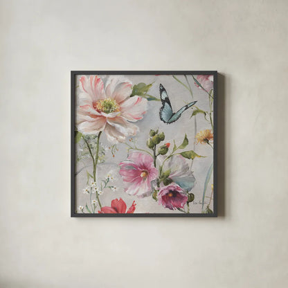 Antique Garden II by Lisa Audit. Shown in a sleek black glass frame for a contemporary gallery look. Available as an archival giclee rolled canvas, fine art paper, or poster print. SKU 35188a.