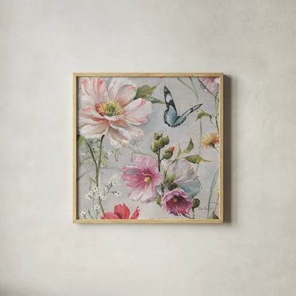 Antique Garden II by Lisa Audit. Shown in a natural wood glass frame for a timeless modern aesthetic. Available as an archival giclee rolled canvas, fine art paper, or poster print. SKU 35188a.