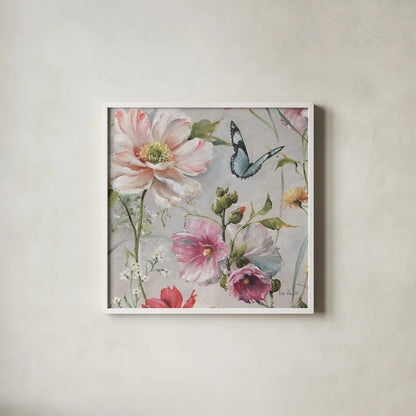 Antique Garden II by Lisa Audit. Shown in a crisp white glass frame for a clean and minimalist style. Available as an archival giclee rolled canvas, fine art paper, or poster print. SKU 35188a.