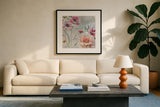Antique Garden III by Lisa Audit. Displayed in a glass frame with matte in a clean modern living room. Available as an archival giclee rolled canvas, fine art paper, or poster print. SKU 35189a.
