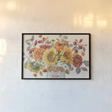 Autumn in Bloom I by Lisa Audit. shown as a paper print in a black flame. Available as a archival giclee rolled canvas, fine art paper, or poster print. SKU 45250i.