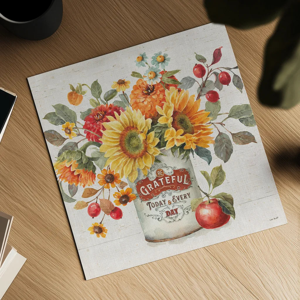 Autumn in Bloom II by Lisa Audit. Shown as a detailed flat fine art print, highlighting archival giclee quality. Available as an archival giclee rolled canvas, fine art paper, or poster print. SKU 45251a.