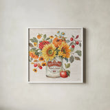 Autumn in Bloom II by Lisa Audit. Shown in a crisp white glass frame for a clean and minimalist style. Available as an archival giclee rolled canvas, fine art paper, or poster print. SKU 45251a.