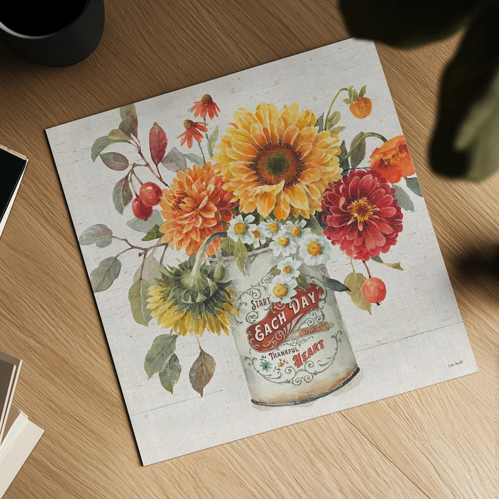 Autumn in Bloom III by Lisa Audit. Shown as a detailed flat fine art print, highlighting archival giclee quality. Available as an archival giclee rolled canvas, fine art paper, or poster print. SKU 45252a.