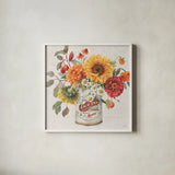 Autumn in Bloom III by Lisa Audit. Shown in a crisp white glass frame for a clean and minimalist style. Available as an archival giclee rolled canvas, fine art paper, or poster print. SKU 45252a.