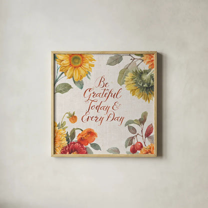 Autumn in Bloom V by Lisa Audit. Shown in a natural wood glass frame for a timeless modern aesthetic. Available as an archival giclee rolled canvas, fine art paper, or poster print. SKU 45254a.