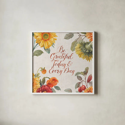 Autumn in Bloom V by Lisa Audit. Shown in a crisp white glass frame for a clean and minimalist style. Available as an archival giclee rolled canvas, fine art paper, or poster print. SKU 45254a.