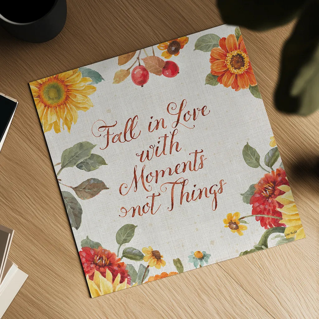 Autumn in Bloom VI by Lisa Audit. Shown as a detailed flat fine art print, highlighting archival giclee quality. Available as an archival giclee rolled canvas, fine art paper, or poster print. SKU 45255a.