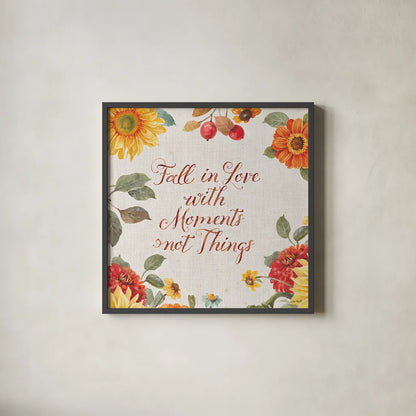 Autumn in Bloom VI by Lisa Audit. Shown in a sleek black glass frame for a contemporary gallery look. Available as an archival giclee rolled canvas, fine art paper, or poster print. SKU 45255a.