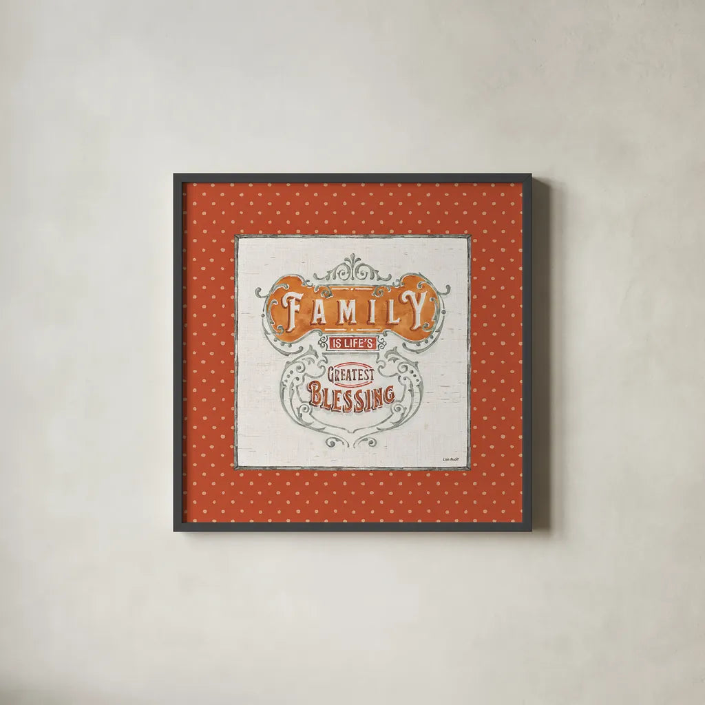 Autumn in Bloom VIII by Lisa Audit. Shown in a sleek black glass frame for a contemporary gallery look. Available as an archival giclee rolled canvas, fine art paper, or poster print. SKU 45627a.