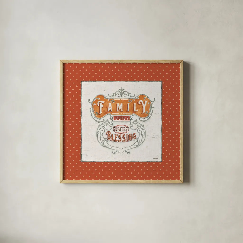 Autumn in Bloom VIII by Lisa Audit. Shown in a natural wood glass frame for a timeless modern aesthetic. Available as an archival giclee rolled canvas, fine art paper, or poster print. SKU 45627a.