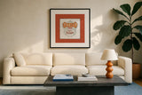 Autumn in Bloom VIII by Lisa Audit. Displayed in a glass frame with matte in a clean modern living room. Available as an archival giclee rolled canvas, fine art paper, or poster print. SKU 45627a.