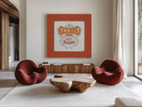 Autumn in Bloom VIII by Lisa Audit. Shown as extra-large giant wall art in a modern living room. Available as an archival giclee rolled canvas, fine art paper, or poster print. SKU 45627a.
