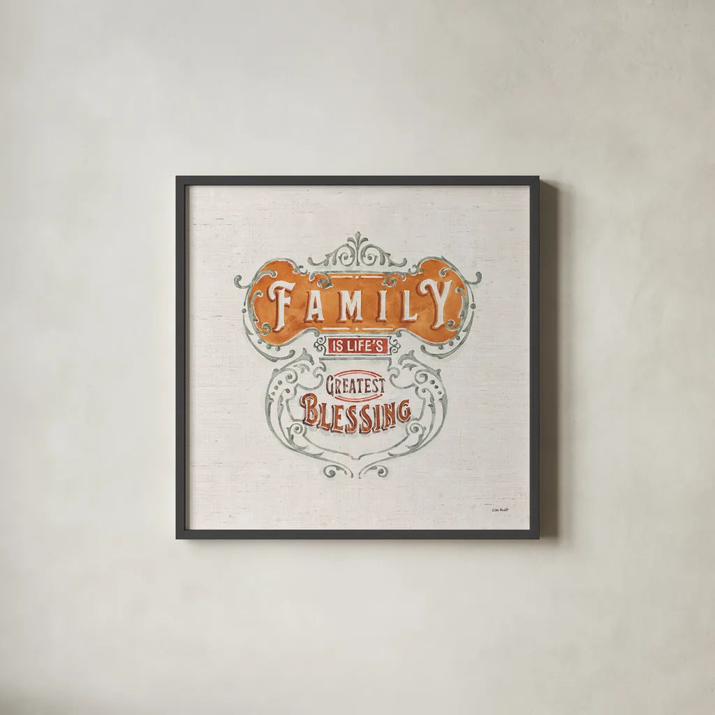 Autumn in Bloom XII by Lisa Audit. Shown in a sleek black glass frame for a contemporary gallery look. Available as an archival giclee rolled canvas, fine art paper, or poster print. SKU 45631a.