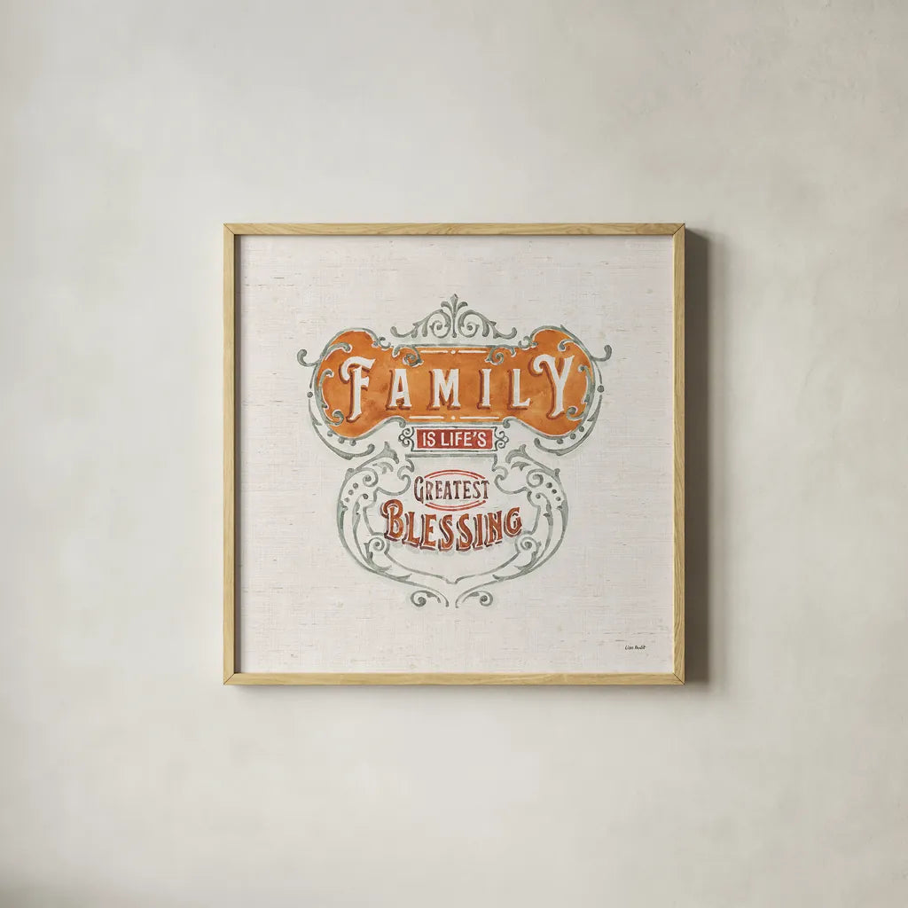 Autumn in Bloom XII by Lisa Audit. Shown in a natural wood glass frame for a timeless modern aesthetic. Available as an archival giclee rolled canvas, fine art paper, or poster print. SKU 45631a.