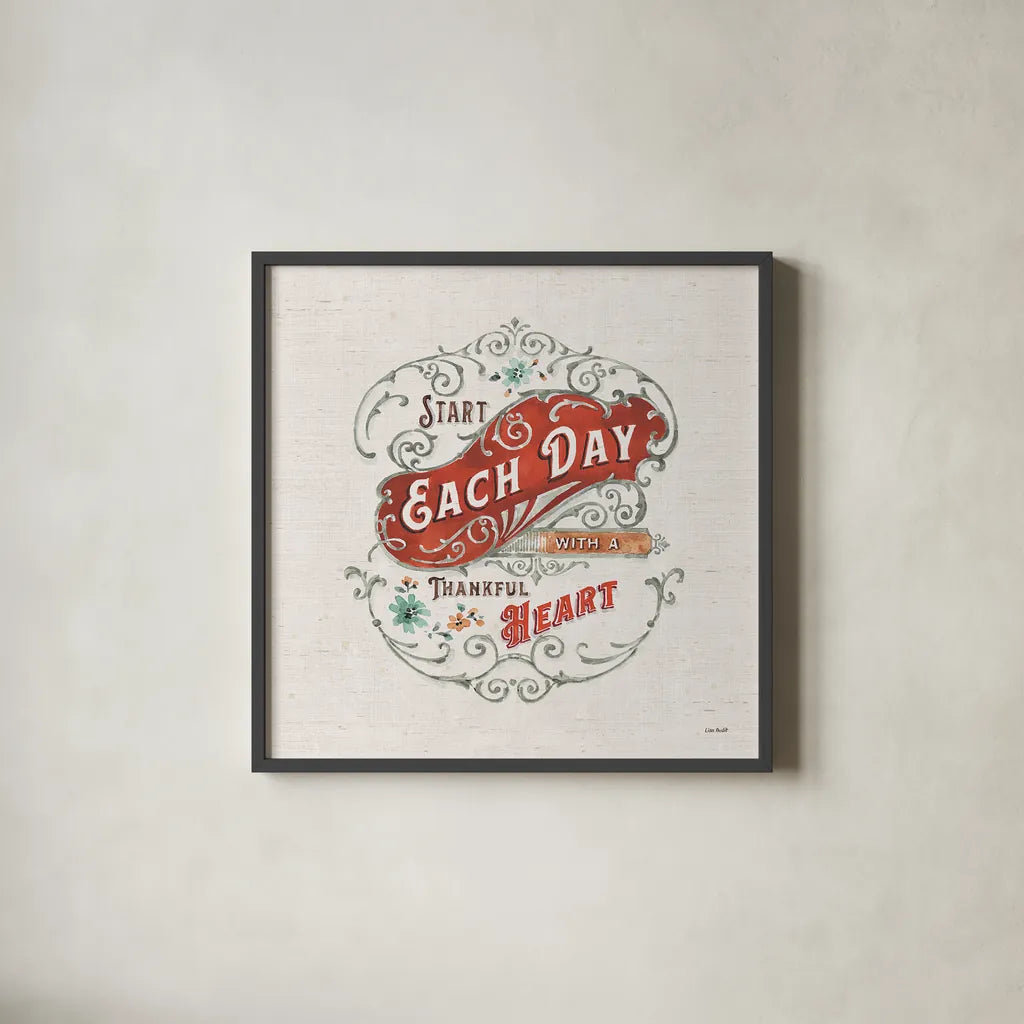 Autumn in Bloom XIII by Lisa Audit. Shown in a sleek black glass frame for a contemporary gallery look. Available as an archival giclee rolled canvas, fine art paper, or poster print. SKU 45632a.